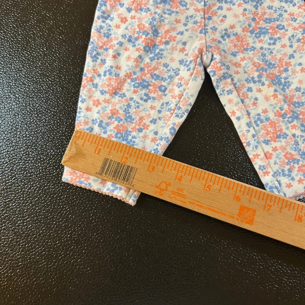 Carter's Floral Pants Cropped Leggings‎ Elastic Waist Cute Comfy Infant Baby 3M